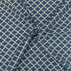 Blue Denim Mid Century Jacquard Upholstery Fabric 57″
