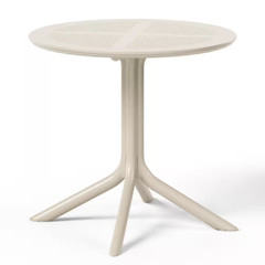 Frond&Form Modern Outdoor Patio Poly Plastic 31.5″ round Dining Table in Sand