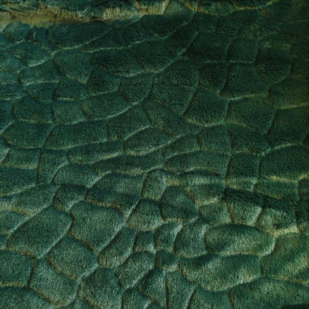 Fabric Material Faux Fur Micro STEPPING STONE – BOTTLE GREEN