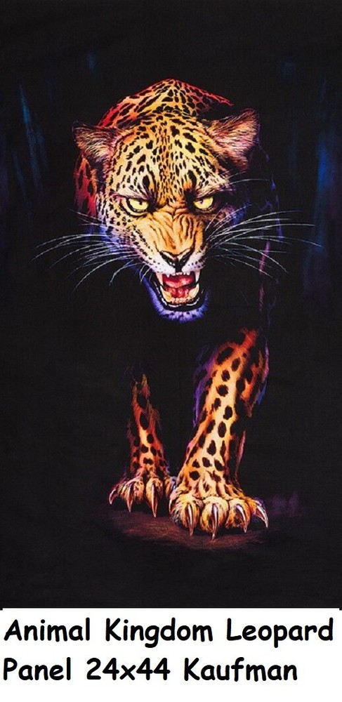 Animal Kingdom Animal Leopard Panel cotton quilt fabric Kaufman 24×44 19869-286