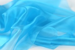 Blue Crystal Organza Fabric by the Yard, Sheer Shimmer Organza for Dresses