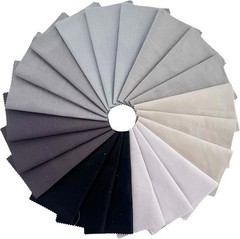 Gray Solid Cotton Fabric Charm Pack 5″ X 5″ Precut Quilt Squares, 42 Pcs (7 Shad