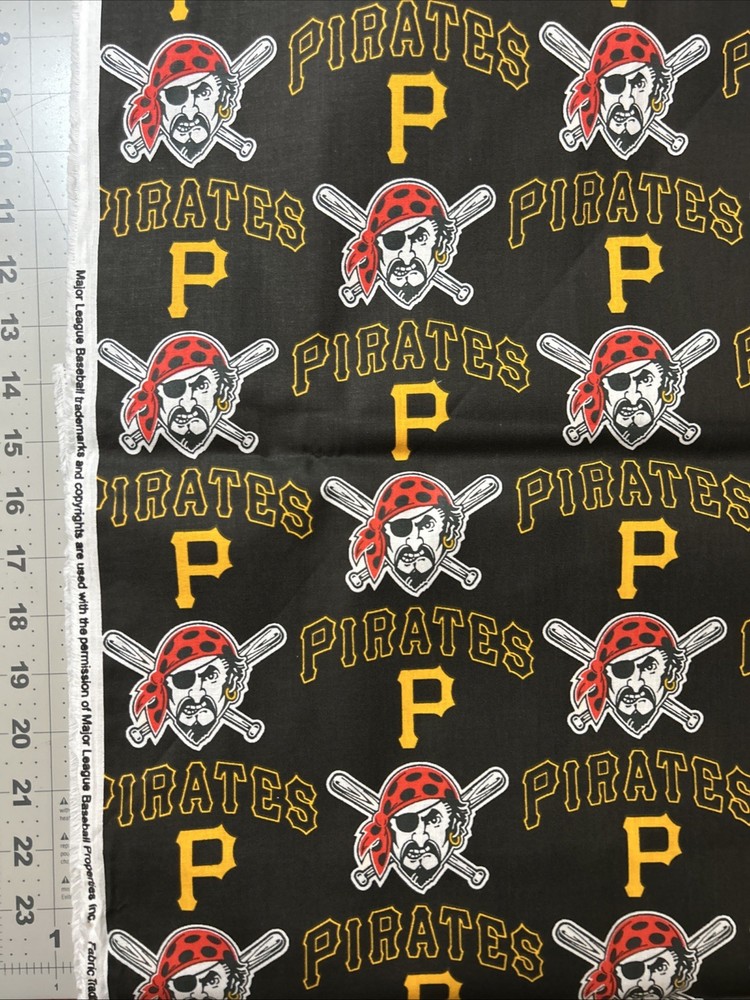 MLB Pittsburgh Pirates Baseball 1/2 yard (18 by 58”) Cotton Fabric