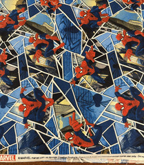 NEW Marvel Spiderman Super Hero DC Comics Cotton Fabric 1 Yard
