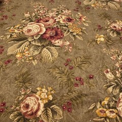 Vintage Richloom Floral Cotton Jacquard OLIVE Green Drapery Pillow Fabric BTY