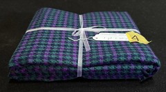 Vintage 100% Pendleton WOOL: EGGPLANT PURPLE & GREEN – Plaid – NOS – 36” x 60”