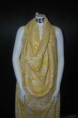 European Linen 100% Natural Fiber Beautifull Ethnic Print 5oz Mustard Off White