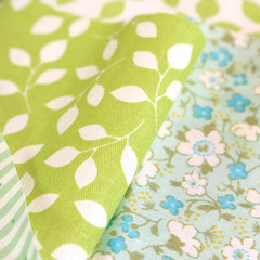 300 Mini Charm Green Floral Cotton Fabric Precut Squares Patchwork Quilting DIY