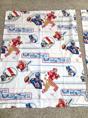 4 pcs Vintage JC Penney NFL Football Sports Team Logo FABRIC Curtains 54×42
