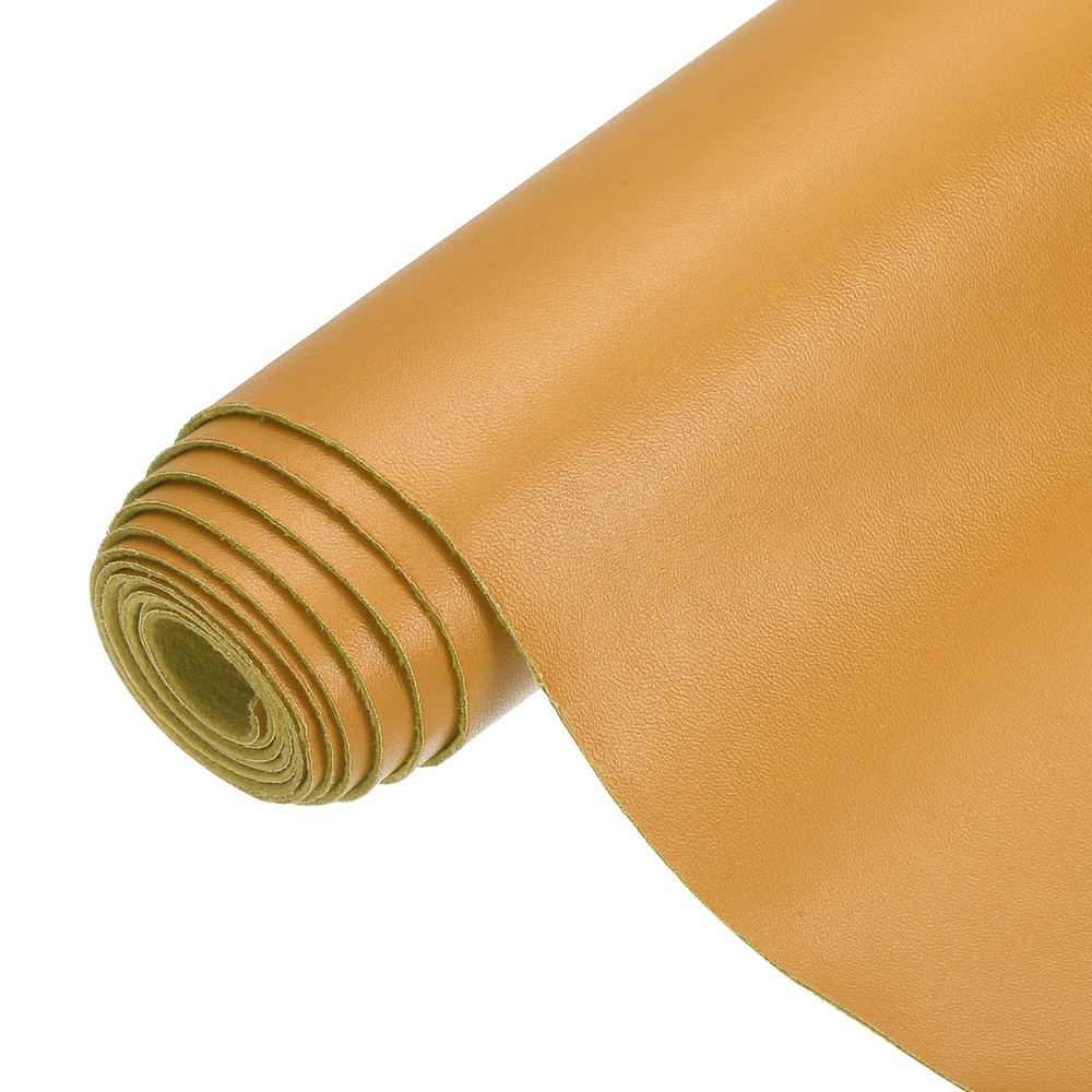PU Faux Leather Fabric 0.4 Yards Synthetic Leather Material, Light Brown