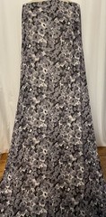 Cotton Poly Blend Floral Black Gray White Color Fabric By The Yard 56″ Wide