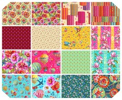 1/2 Yard Fabric – Festival | Small Zinnias – Green by FreeSpirit | PWOB121.GREEN