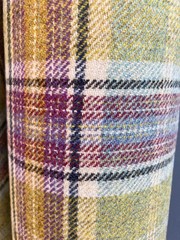 100% Wool British Tartan – Mauve & Olive – Midweight Jacket / Upholstery Fabric