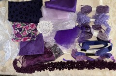 PURPLE Inspiration Textile Junk Journal Craft Kit Fabric Lace Fibers + More