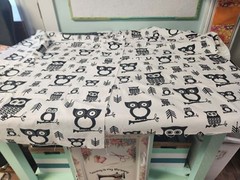 Owl and arrows Black & White canvas/cotton fabric 2 panels @ 26x 39 each