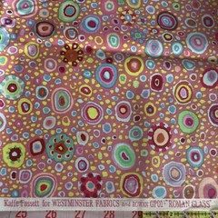 Roman Glass Salmon Pink Coral Multicolored Geometric Circles Kaffe Fassett 1.5 Y
