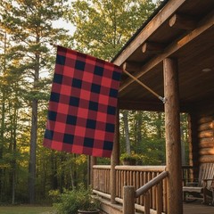 Buffalo Check Tartan Fabric Poly Viscose Wool Free – Multiple Sizes Available