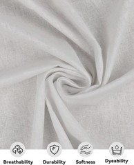 HOTGODEN Medium Weight 100% Cotton Muslin Fabric: 59 inch 10 YARDS, Bleached