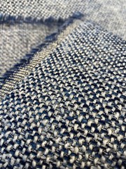 Swavelle Chenille Ridge Blue Ink Latex Backed Upholstery Fabric By The Yard
