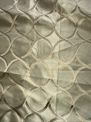 Jim Thompson Fabric Silk Damask Saratoga Gold Circles Bayberry Lg Showroom Panel