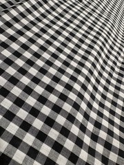 Black White Gingham Fabric Approx 4 Yard Cotton Small Check Farmhouse Sewing