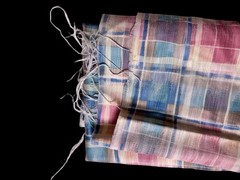 Madras Inspired Fabric Colorful Pastel Pink Blue Yellow & Turquoise 54×42 READ