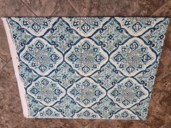 Richloom Solarium Teal Turquoise Gray Ogee Medallion Outdoor Fabric – 2.5 Yards