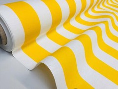 Teflon Waterproof Outdoor Canopy Fabric Stripes Material 140cm wide YELLOW White