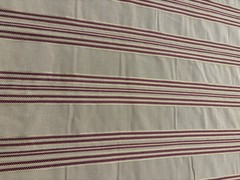 Striped Upholstery Decor Fabric Gold Burgundy Red 58″ Wide Sold by the Yard