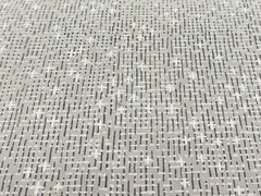 Seema Krish Handblock Print Embroidered Fabric- Pacific / Mist Gray 2 yds 1601/C