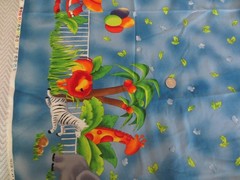 4620. Fabri-Quilt SUZIE Q AT VTHE ZOO COTTON Quilt FABRIC – 44″ x 3-1/4 yds