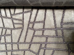 2YD ZINC TEXTILE Kiesler Jacquard Velvet Silver Grey Fabric Belgium $680 Retail