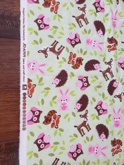 Woodland Animal Green Children Nursery Fabric 43X80″ Snuggle Flannel 100% Cotton