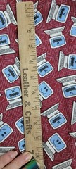 Y2K VTG Jaftex Corp Desktop Computer Monitor Fabric Red Novelty 3.5yds Cotton