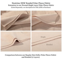 Bonded Polar Fleece Fabric Double Sided,Premium Luxury Apparel Material 340gsm