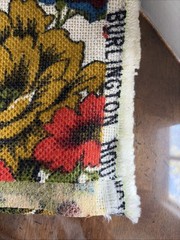 Vintage Floral Fabric Upholstery Material 70’s Groovy 21″ by 54” Burlington
