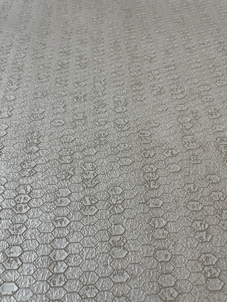 Nassimi Dimension Textured Vinyl Fabric Honeycomb White Upholstery 4.75+ Yards
