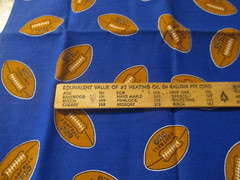 1 Yard x 32″ wide Fabric Quilt Football Pro Footballs Blue Princess Fabrics inc.