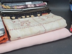 Vintage Lot of 24 lbs of Fabric Remnants Quarters Yards ~ 30 Different Patterns