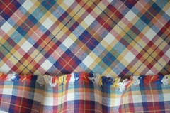 32 Yard Avail / Small Woven Plaid 100% Cotton Vintage Upholstery Fabric
