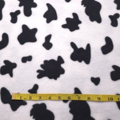 Cow Print Fleece Fabric 58″ Wide Black White Cow Spots Fleece Yard
