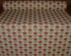 Scottish Thistle Curtain Fabric Rosso Upholstery Cushion Blind Use Jacquard