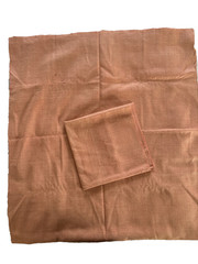 2 Remnants Raw Silk Fabric – 23 x 46 in + 69 x 33 in. – terracotta color