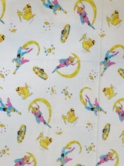 Vtg Space Ship Superman Female Super Hero Flying Saucer RETRO Fabric 70” x 44”