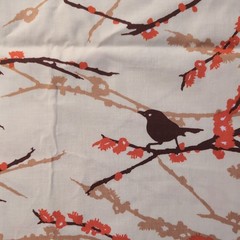 Joel Dewberry Fabric Aviary Birds Sparrows Bark Orange Brown Quilt 1- 3/4rd yard