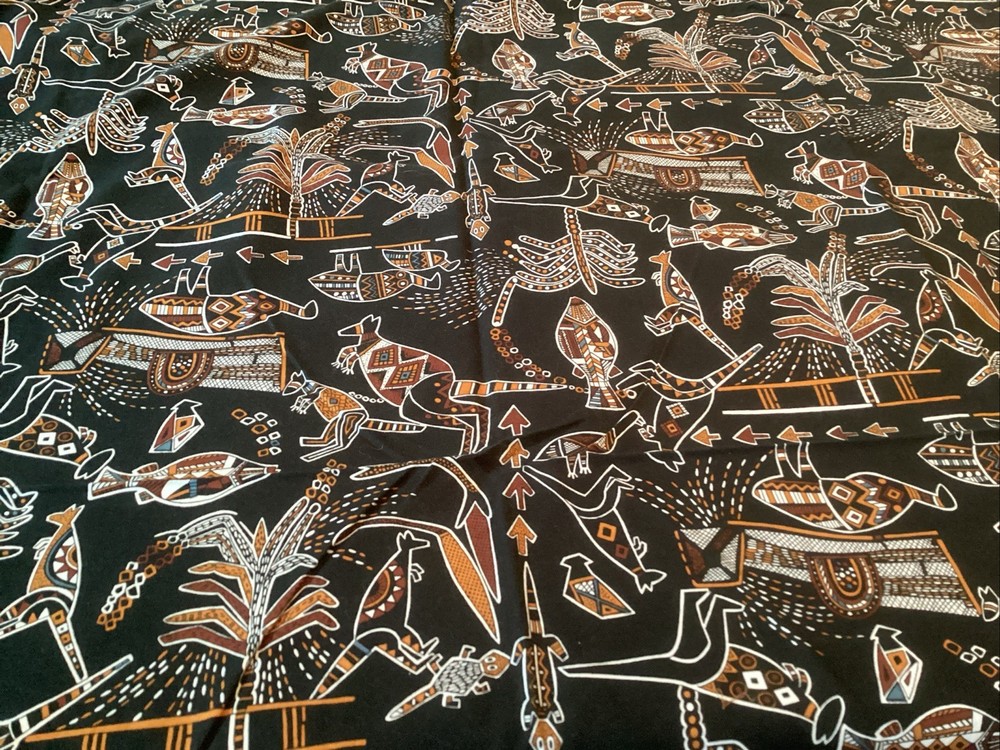 Hoffman California Fabrics 1989 African Tribal Print 2 Yards New Old Stock 42” W