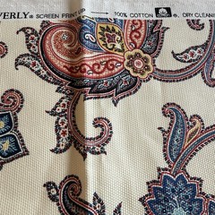 Vtg Waverly Tennyson Fabric Jacobean Floral Vine Cotton Screen Print 29”sq PIECE