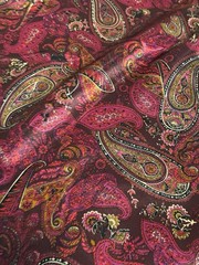 Fuchsia Pink Berry Paisley Floral Satin Fabric Silky Soft Charmeuse 3 YDS x 58”