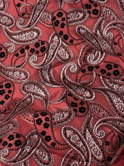 Red Black Silver Iridescent Metallic Velvet Taffeta Fabric 60” Width 1 Yard