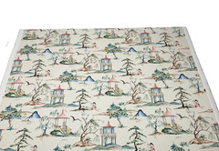 HAMILTON OKAYAMA FLAX CHINOISERIE ASIAN TOILE MULTIUSE FABRIC BY THE YARD 54″W
